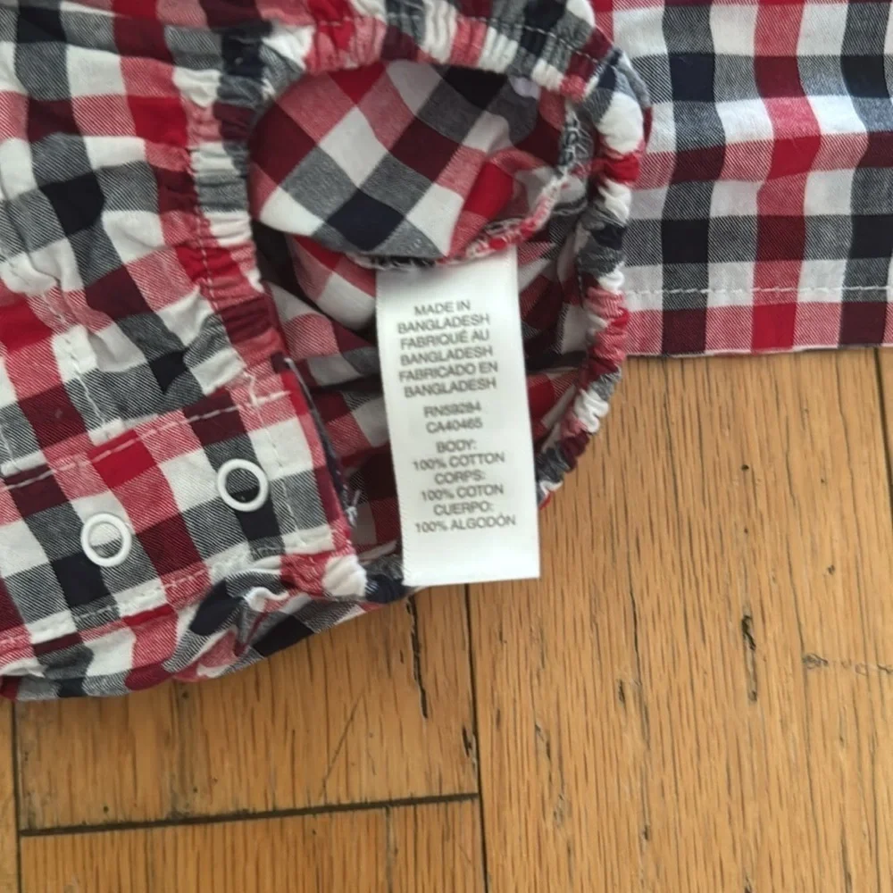 The Children’s Place | Red/White/Black Plaid | Bodysuit | Boy’s 0-3M